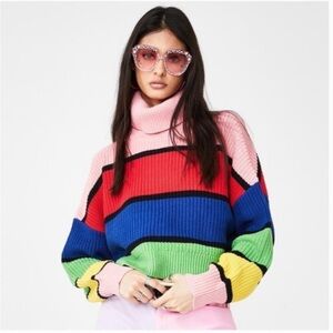 Lazy oaf Colorful Striped Turtleneck Sweater